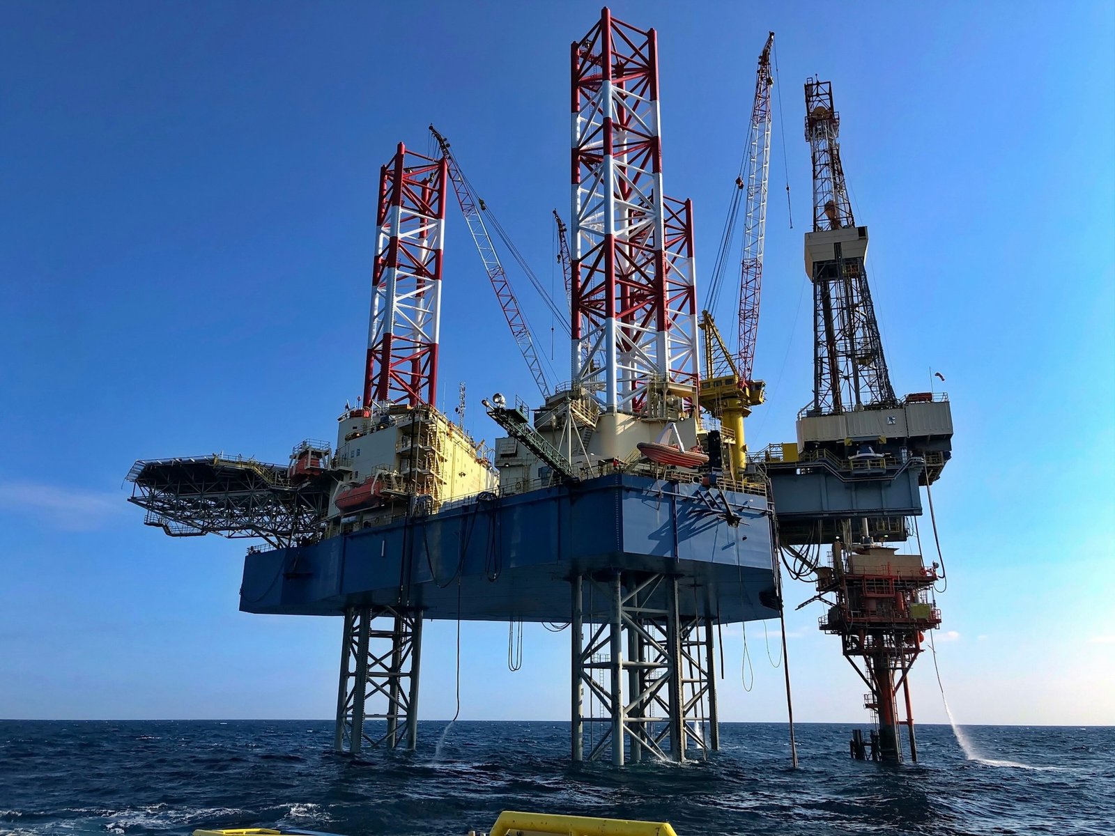 Oil and gas platform at sea